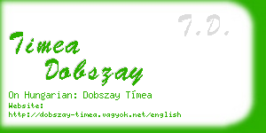 timea dobszay business card